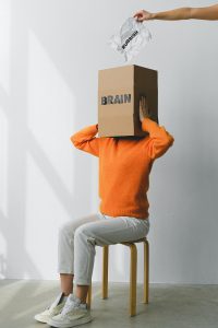 Box on persons head