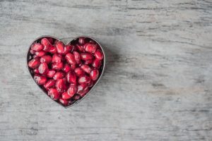 Heart made of pomegranate 
