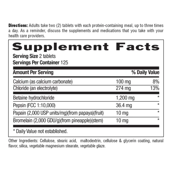 Betaine Hydrochloride with Pepsin